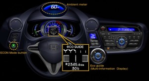 2010-honda-insight Dashboard ของ Honda insight เปลี่ยนสีได้ตามลักษณะการขับขี่